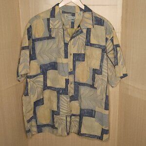 Batik Bay Tan Blue Tropical Hawaiian Shirt XXL